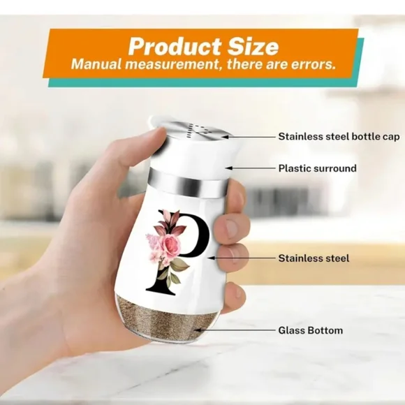 2 Piece Red Glass Salt & Pepper Shaker With Stainless Steel Lid - Picture 4 of 8